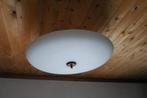 Grote Vintage Design Plafondlamp Glas Hout, Huis en Inrichting, Ophalen, Zo goed als nieuw, Glas