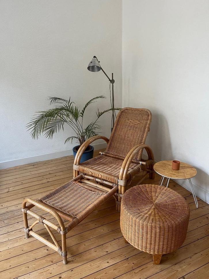 bamboe stoel, Huis en Inrichting, Stoelen, Gebruikt, Eén, Riet of Rotan, Bruin, Ophalen