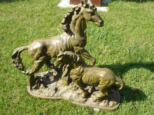 gietijzeren beeld van een paard en zijn veulen., Tuin en Terras, Tuinbeelden, Nieuw, Dierenbeeld, Metaal, Ophalen