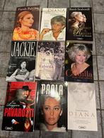 Lot de 9 livres de biographies des Célébrités et Reines, Ophalen, Gelezen, Divers auteurs, Film, Tv en Media