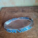 Oude geëmailleerde asbak van ORVAL uit de jaren 50., Verzamelen, Ophalen of Verzenden, Gebruikt, Reclamebord, Plaat of Schild