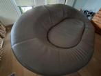 grote cocoon design zetel in buffelleder, donkerbruin, Huis en Inrichting, Ophalen, Gebruikt