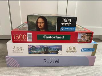 Lot de puzzles - 4 boîtes (3 x 1000 pièces + 1 x 1500 pièces beschikbaar voor biedingen