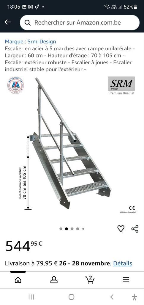 Escalier en caliboti 5 marches avec une rampe pour ce tenir, Bricolage & Construction, Planches & Dalles, Enlèvement