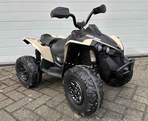 can-am Renegade 12v Quad Khaki – – Rubberband - BT - RADIO, Kinderen en Baby's, Speelgoed | Buiten | Accuvoertuigen, Nieuw, Ophalen of Verzenden