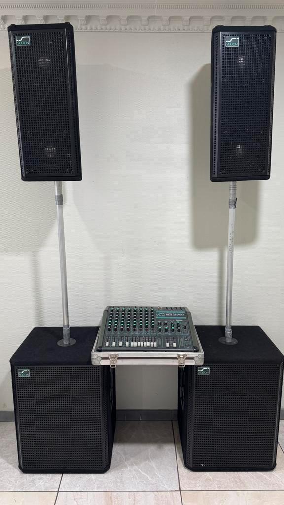 Solton pa installatie set + mengpaneel 1000€, Muziek en Instrumenten, Versterkers | Keyboard, Monitor en PA, Zo goed als nieuw