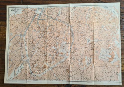 1910 - Brussel stadsplan / Plan de Bruxelles + indicateur, Boeken, Atlassen en Landkaarten, Verzenden