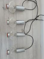 Vintage verlichting chromen met geblazen glas +1970, Ophalen of Verzenden, Gebruikt, Glas