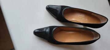 Chaussures à talon cuir de daim/laque noir Taille : 37,5 Mar