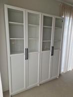 Billy boekenkast 2 x 80 cm. Met Oxberg vitrine deuren., Avec porte(s), 25 à 50 cm, Enlèvement, Utilisé