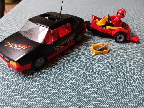 Playmobil 4442, raceauto met gokart., Kinderen en Baby's, Speelgoed | Playmobil, Zo goed als nieuw, Ophalen of Verzenden