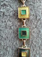 Bracelet motifs carrés bleus / turquoises Yves Rocher, Bijoux, Sacs & Beauté, Enlèvement ou Envoi, Utilisé, Argent, Autres matériaux