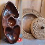 Mooie volhouten houtsnijwerk schotels 7€/st, 10€ allebei, Huis en Inrichting, Ophalen of Verzenden, Gebruikt, Hout, Schaal