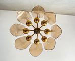 Vintage hanglamp smoked glas, Huis en Inrichting, Lampen | Hanglampen, Mid century modern, Ophalen of Verzenden, Zo goed als nieuw