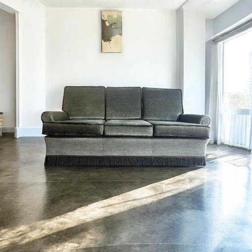 Vintage zetel / canapé / bank met franjes, Antiek en Kunst, Antiek | Meubels | Stoelen en Sofa's, Ophalen of Verzenden