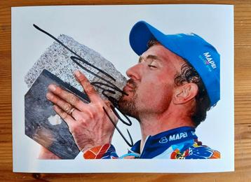 Gesigneerde foto van Johan Museeuw.  beschikbaar voor biedingen