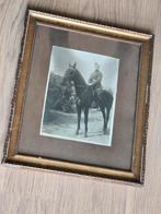 1e WOI  ingelijste foto soldaat Belgisch leger te paard, Ophalen