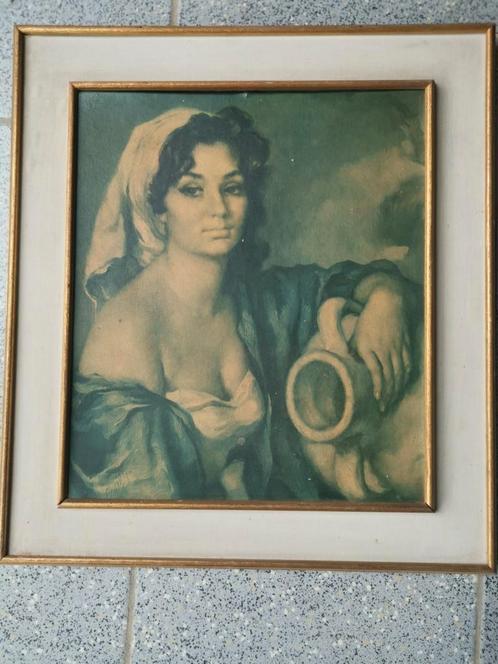 Betoverende Vintage Schilderij: Vrouw met Kruik, Antiek en Kunst, Kunst | Schilderijen | Klassiek, Ophalen
