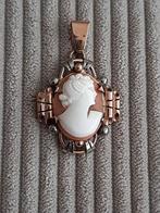 Echte oude camee begin 19e eeuw gemonteerd op roze goud, Ophalen of Verzenden, Zo goed als nieuw, Goud, Goud