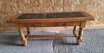 Loungetafel van eikenhout en leisteen, Ophalen, Minder dan 50 cm, 50 tot 100 cm, Eikenhout