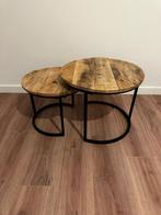 SalonTafeltje - Bruin - Hout - Ø 40 x 34 cm - 2 stuks, Huis en Inrichting, Ophalen, Zo goed als nieuw, Hout