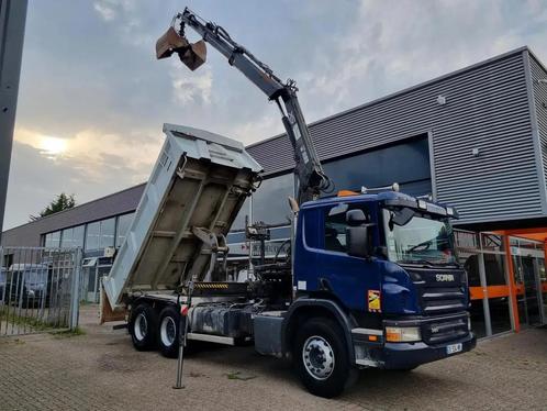 Scania P380 6X4/ Drieseitenkipper/ Hiabkrane 166 XS/ Greifer, Auto's, Vrachtwagens, Bedrijf, Te koop, ABS, Airconditioning, Centrale vergrendeling