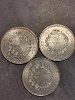 France, 3 x 50 Francs 1975-1977, grand XF argenté +.., Enlèvement ou Envoi, France, Série, Argent