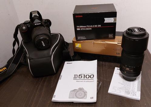 Nikon D5100 + Nikkor 55-300mm + Sigma 18-200mm + Nikon SB900, TV, Hi-fi & Vidéo, Appareils photo numériques, Comme neuf, Reflex miroir