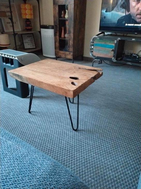 teak houten bijzettafel., Huis en Inrichting, Tafels | Statafels, Gebruikt, Ophalen