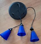 Hanglampen, Luchter blauw, vintage, Ophalen of Verzenden, Glas