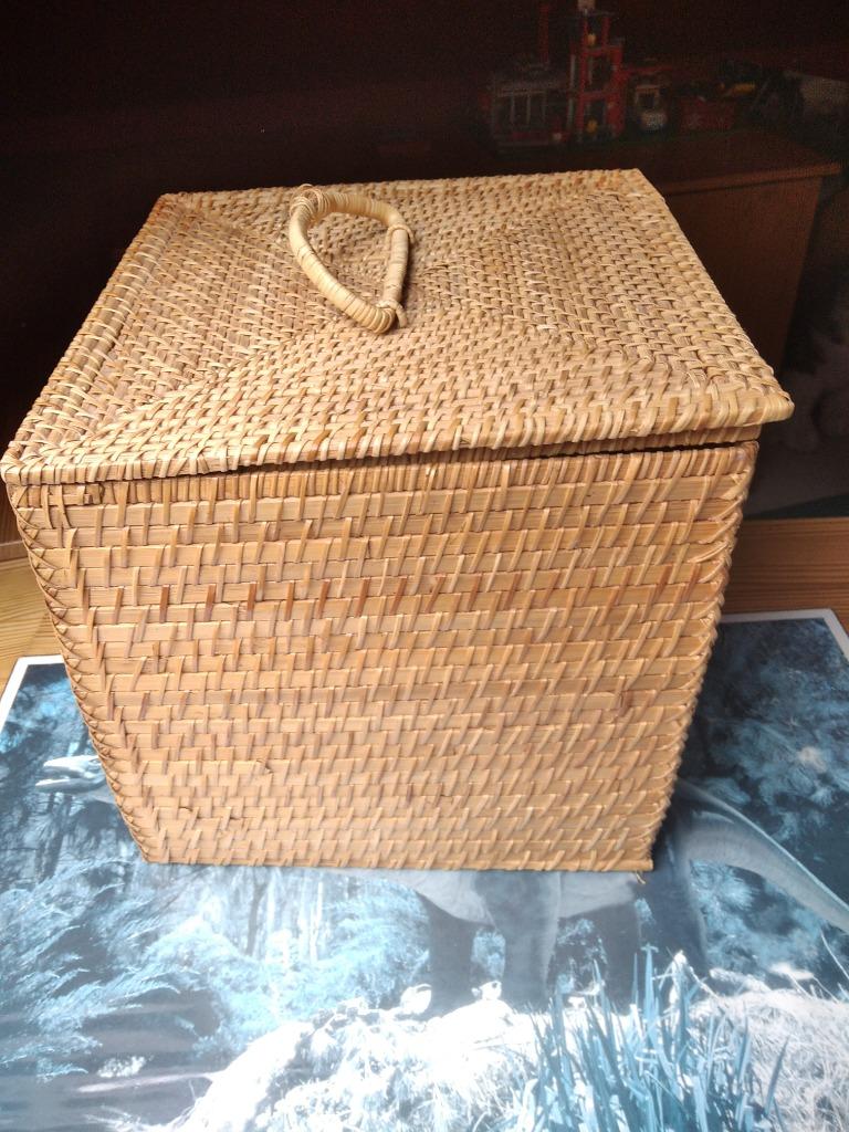 2 rieten opbergbakjes, Ophalen of Verzenden, Gebruikt