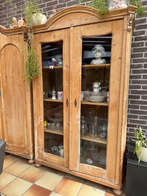 Grenen vitrinekast, Huis en Inrichting, Kasten | Vitrinekasten, Nieuw, 150 tot 200 cm, 100 tot 150 cm, 25 tot 50 cm, Met deur(en)