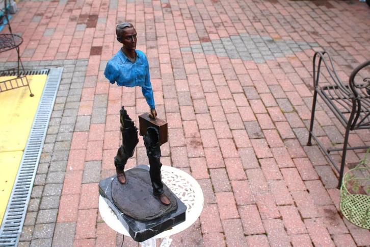 Fragmentarisch, door een man gesigneerd blauw bronzen hemd., Antiek en Kunst, Antiek | Brons en Koper, Brons, Ophalen