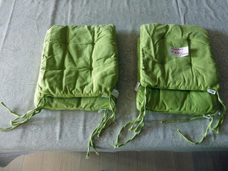 Stoelkussens: €.2,00. p/st., Huis en Inrichting, Keuken | Textiel, Zo goed als nieuw, Overige typen, Groen, Ophalen