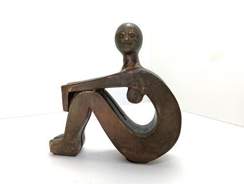 uniek brons beeld gesigneerd dubbel gezicht, Antiek en Kunst, Antiek | Brons en Koper, Brons, Ophalen of Verzenden