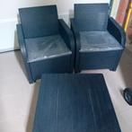2 tuinstoelen met kussens en tafeltje. Als nieuw, Tuin en Terras, Ophalen, Zo goed als nieuw