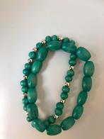 Set van 3 groene armbandjes, Handtassen en Accessoires, Armbanden, Ophalen of Verzenden, Gebruikt, Groen, Elastiek