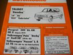 revue technique talbot samba de 1981-1982, Livres, Autos | Livres, Autres marques, Utilisé, Enlèvement ou Envoi, RTA