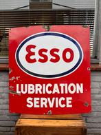 Groot oud Esso emaille reclamebord, Verzamelen, Ophalen, Gebruikt, Reclamebord