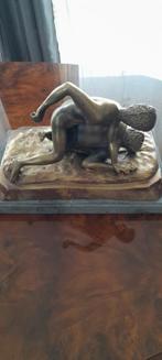 Verguld bronzen bord Rodin „The Wrestlers”, Antiek en Kunst, Antiek | Brons en Koper, Ophalen, Brons