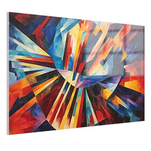 Peinture sur verre Explosion de couleurs et de formes 120x80, Antiquités & Art, Art | Peinture | Abstraite, Envoi