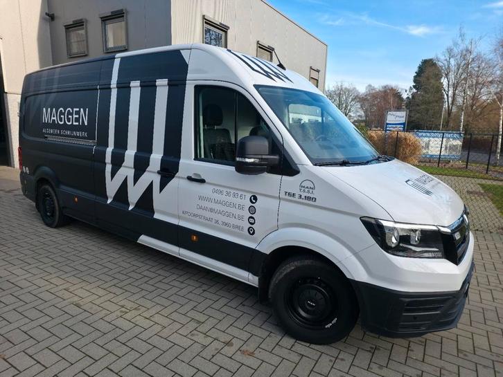 MAN TGE 3.180, Auto's, Bestelwagens en Lichte vracht, Bedrijf, Schuifdeur, MAN, Wit, Ophalen