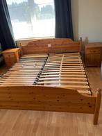 TE KOOP BED MET NACHTKASJE EN MATRASSEN, Huis en Inrichting, Slaapkamer | Bedden, Ophalen, Teck slaapkamer, Overige kleuren, Tweepersoons