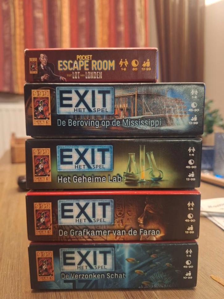 5 escape room spellen, Hobby en Vrije tijd, Gezelschapsspellen | Overige, Gebruikt, Ophalen of Verzenden