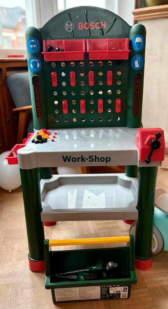 Klein Toys Bosch work-shop speelgoed werkbank gereedschap, Kinderen en Baby's, Speelgoed | Speeltafels, Gebruikt, Ophalen