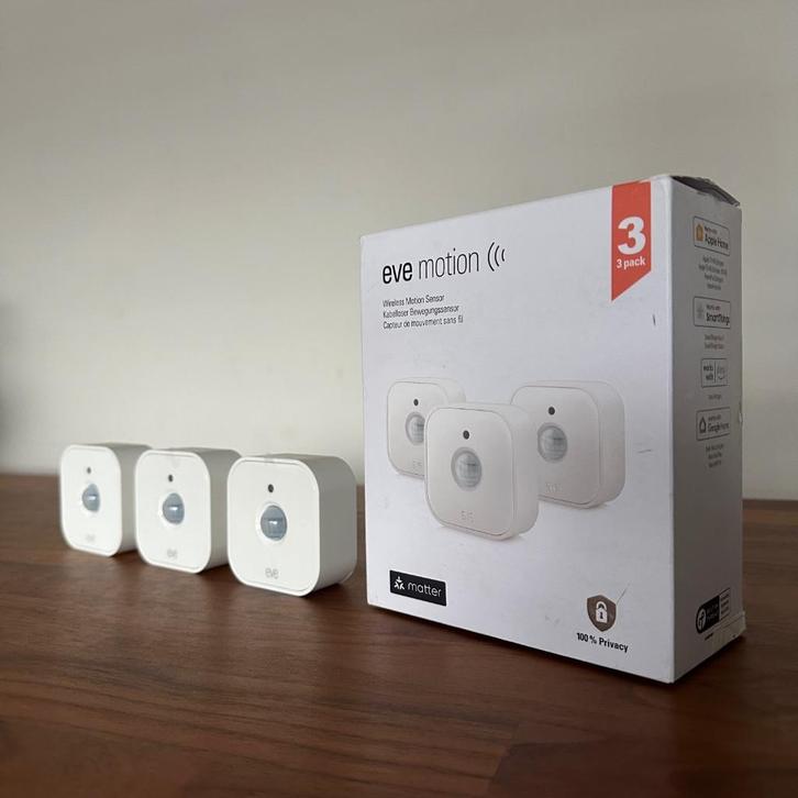 Eve motion 3 pack - Matter bewegingsmelder Homekit, Google, Doe-het-zelf en Bouw, Elektriciteit en Kabels, Zo goed als nieuw, Overige typen