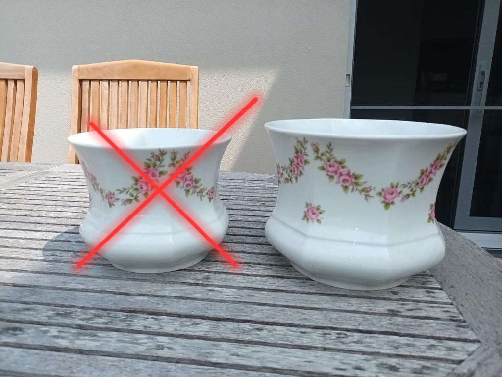 Bloempotten in bavaria porcelein, Ophalen, Overige materialen, Rond, Binnen