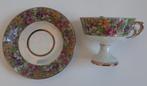 Tasse ancienne en porcelaine et sous-tasse - bord doré, Enlèvement