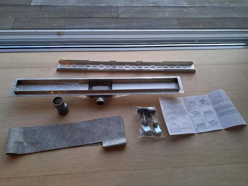 DOUCHEGOOT RVS / INOX 80 CM MET VLOERFLENS ( voor tegelvloer, Doe-het-zelf en Bouw, Sanitair, Nieuw, Inox, Ophalen