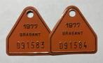Plaque vélo 1977 brabant / suite, Ophalen of Verzenden